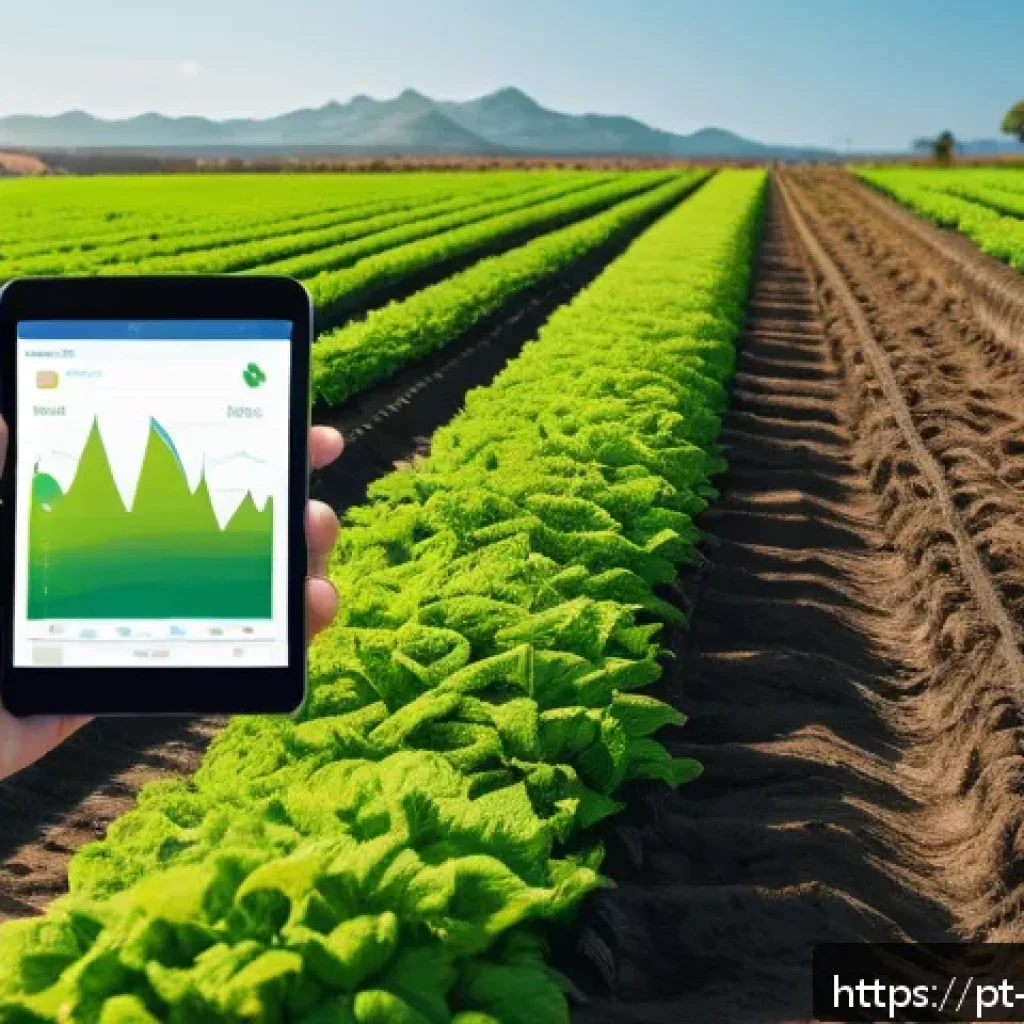 농업기술과 지속 가능성 실현 사례 - A modern Brazilian farm landscape featuring advanced IoT sensors installed in the soil and on plants...