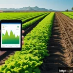 Home 23 농업기술과 지속 가능성 실현 사례 - A modern Brazilian farm landscape featuring advanced IoT sensors installed in the soil and on plants...